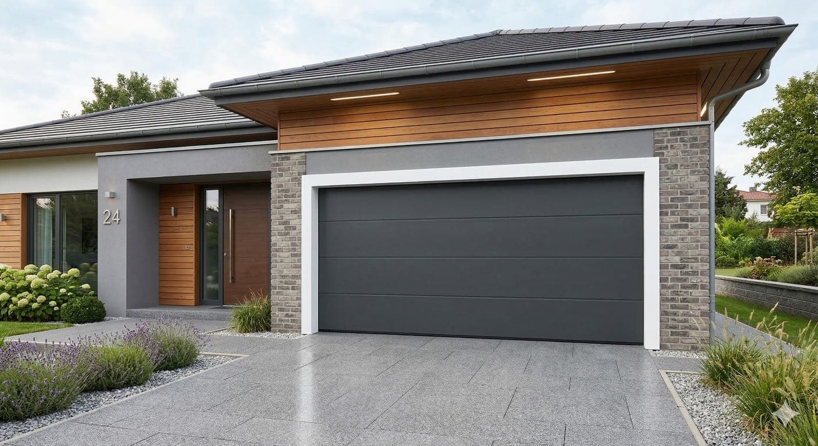 porte sectionnelle résidentielle double paroi 42mm isolation thermique anti-pincement garage Paris